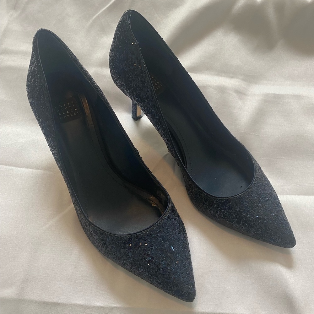 White House Black Market blue glitter shoes . Size 7.5